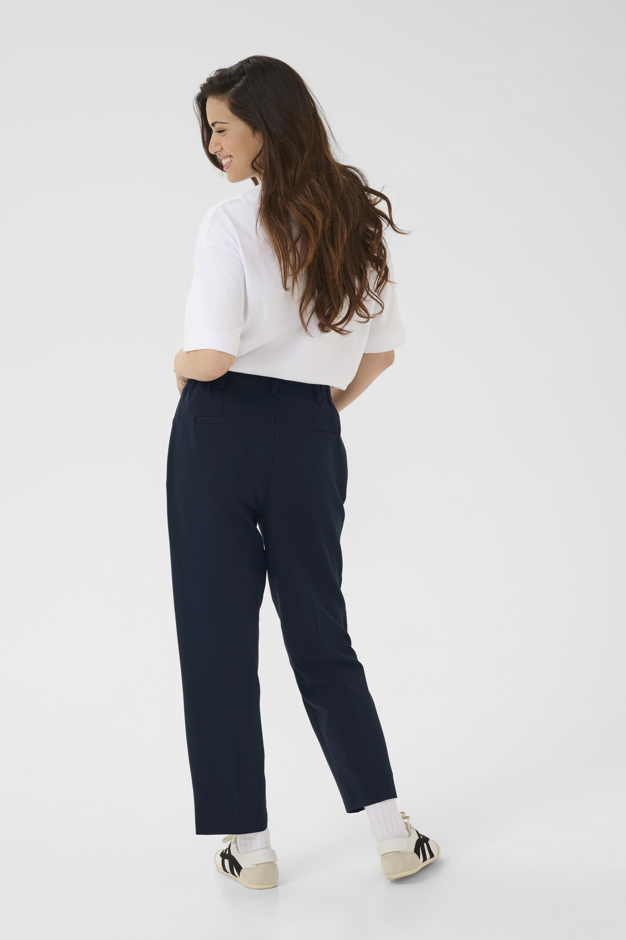 KAheather Cropped Pants Midnight Marine  Blå kostymbyxa