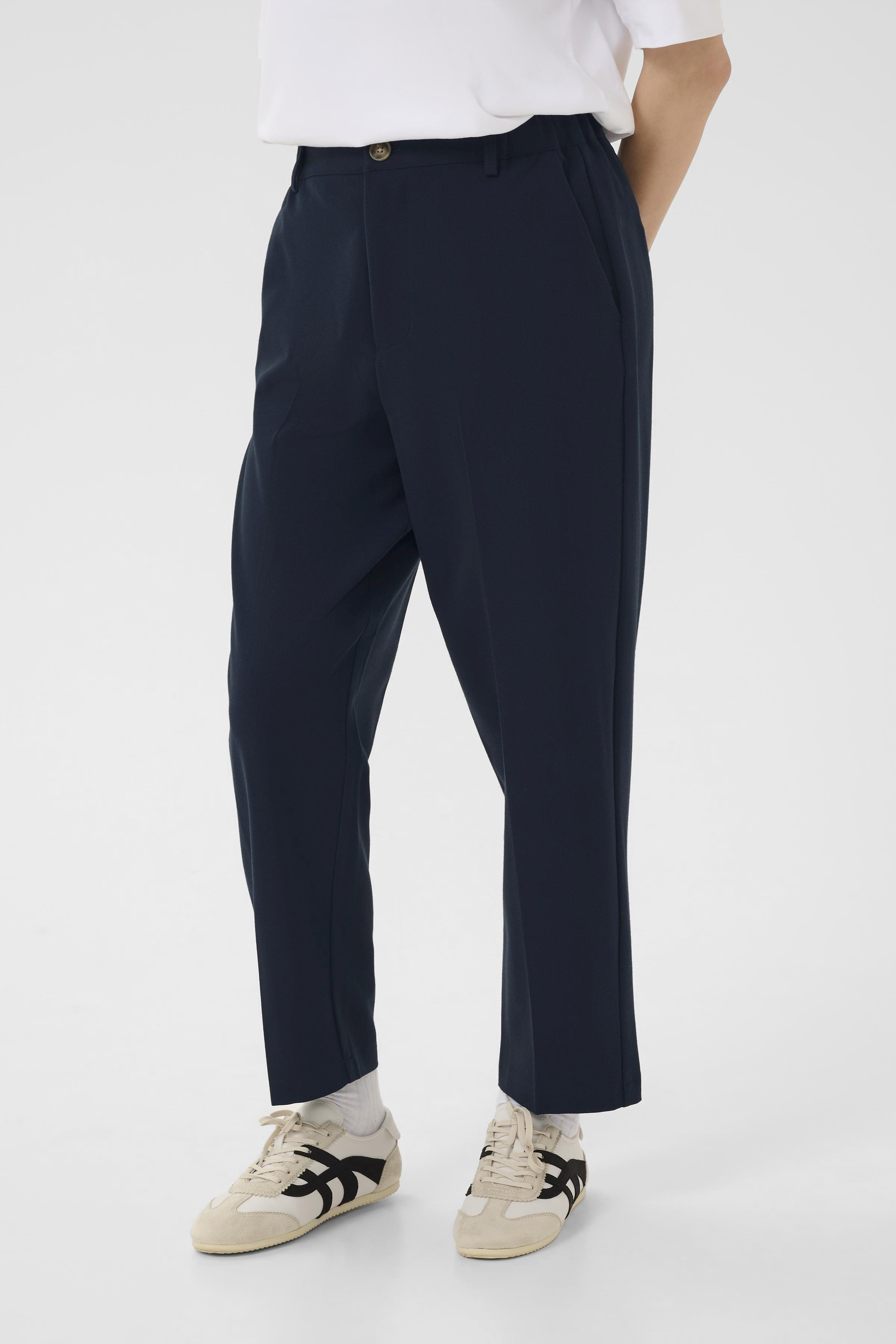 KAheather Cropped Pants Midnight Marine  Blå kostymbyxa