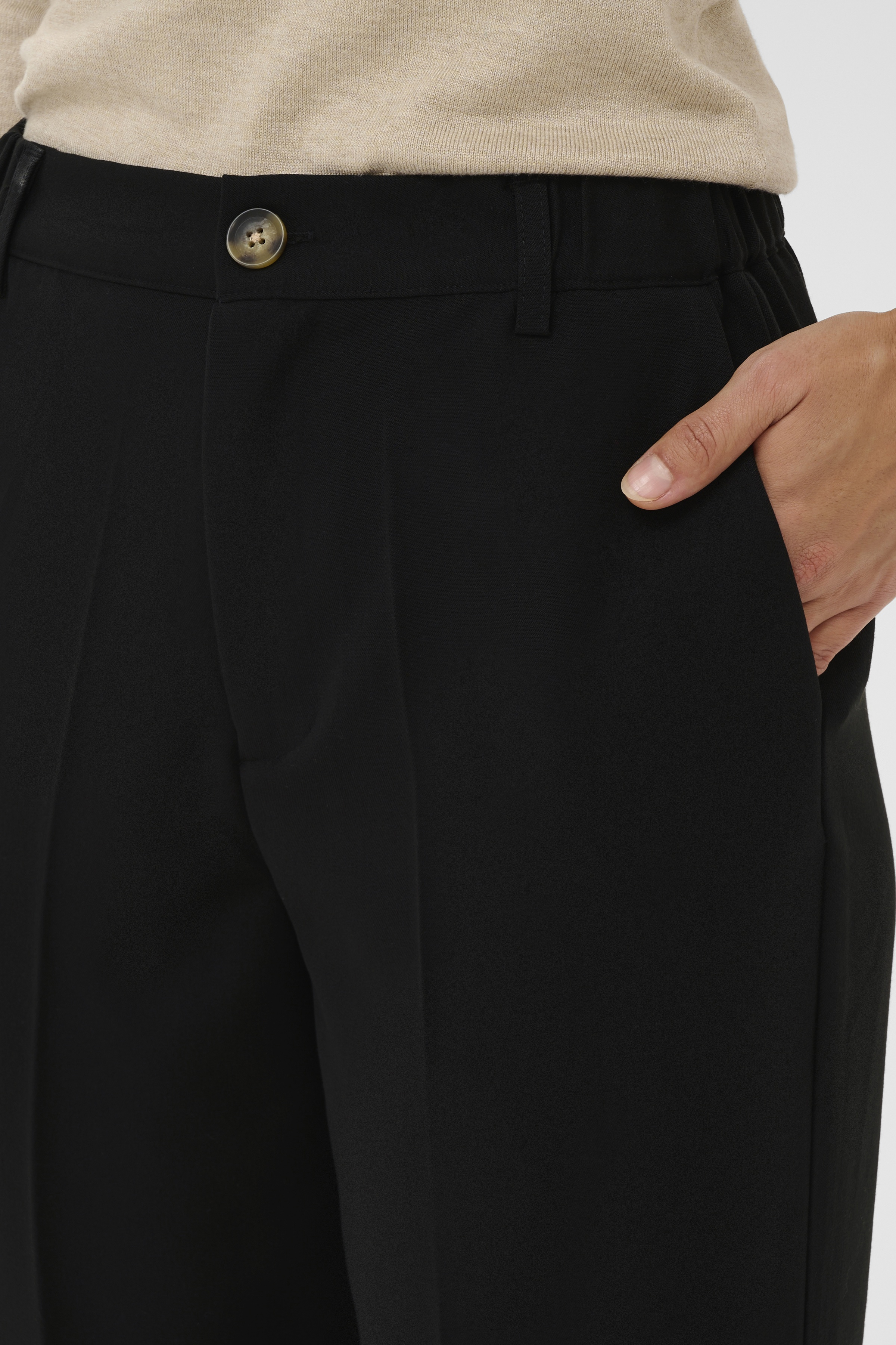 KAheather Cropped Pants Black Deep  Svart kostymbyxa - 4