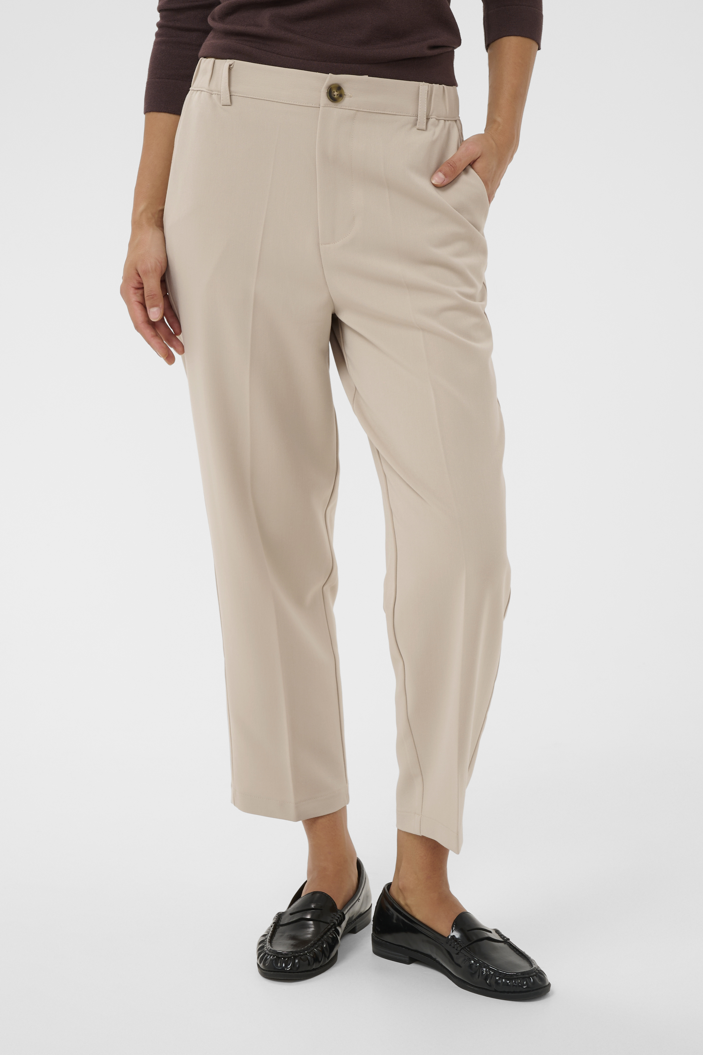 KAheather Cropped Pants Feather Gray Ljus kostymbyxa