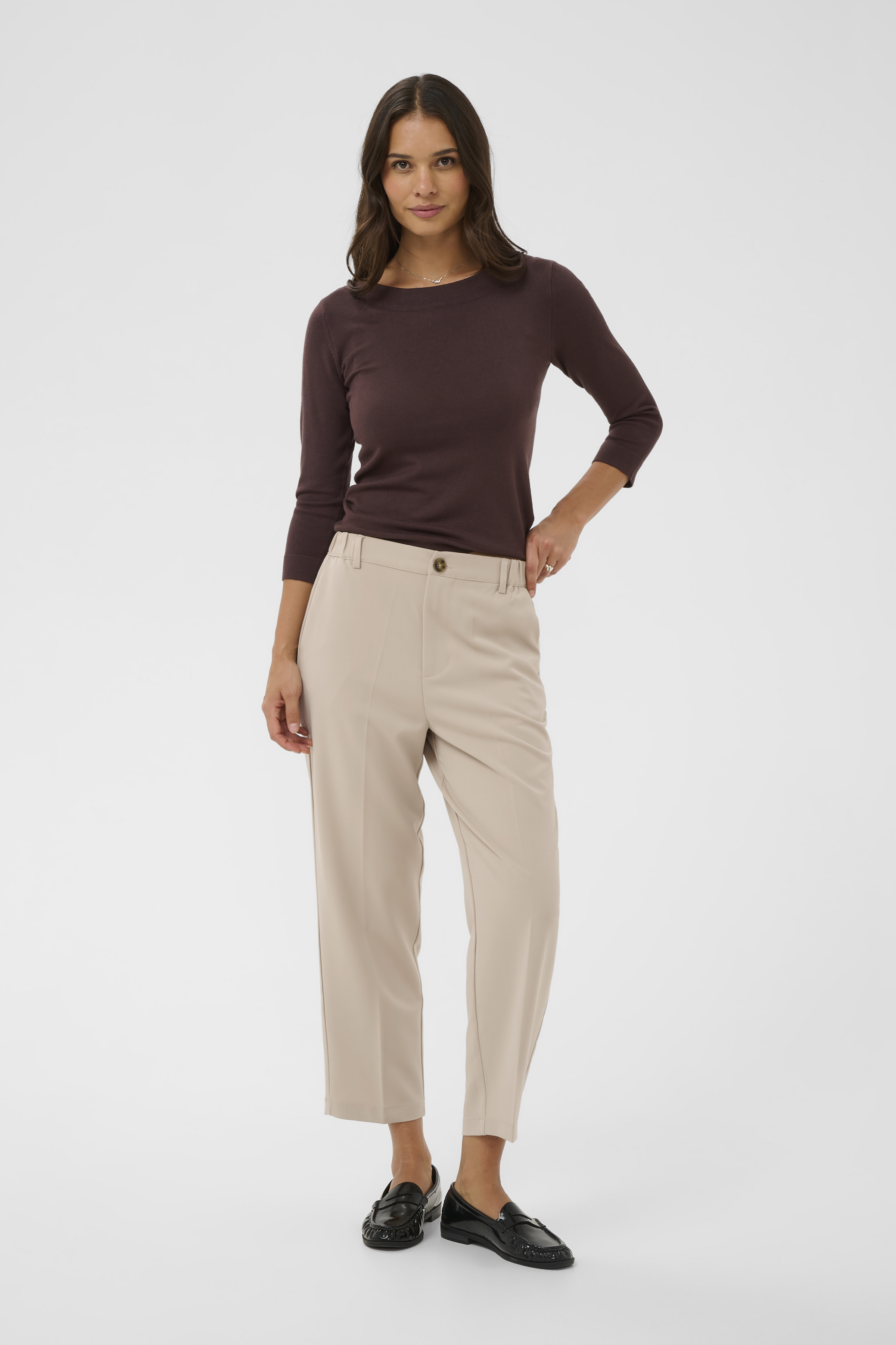 KAheather Cropped Pants Feather Gray Ljus kostymbyxa - 3