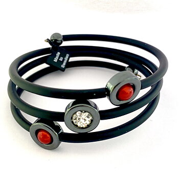 Rött armband kristaller Hematit