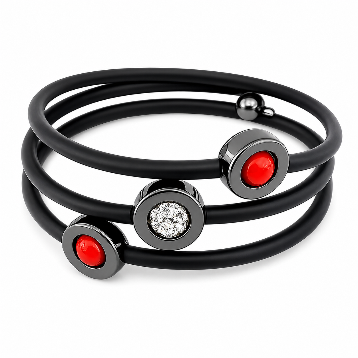 Rött armband kristaller Hematit