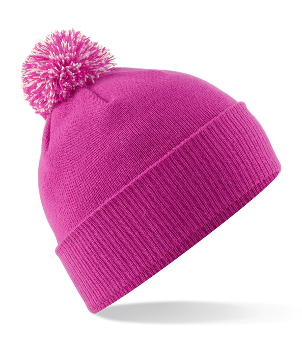 Beechfield Snowstar Beanie – mjuk vintermössa med tvåtonad tofs - 15