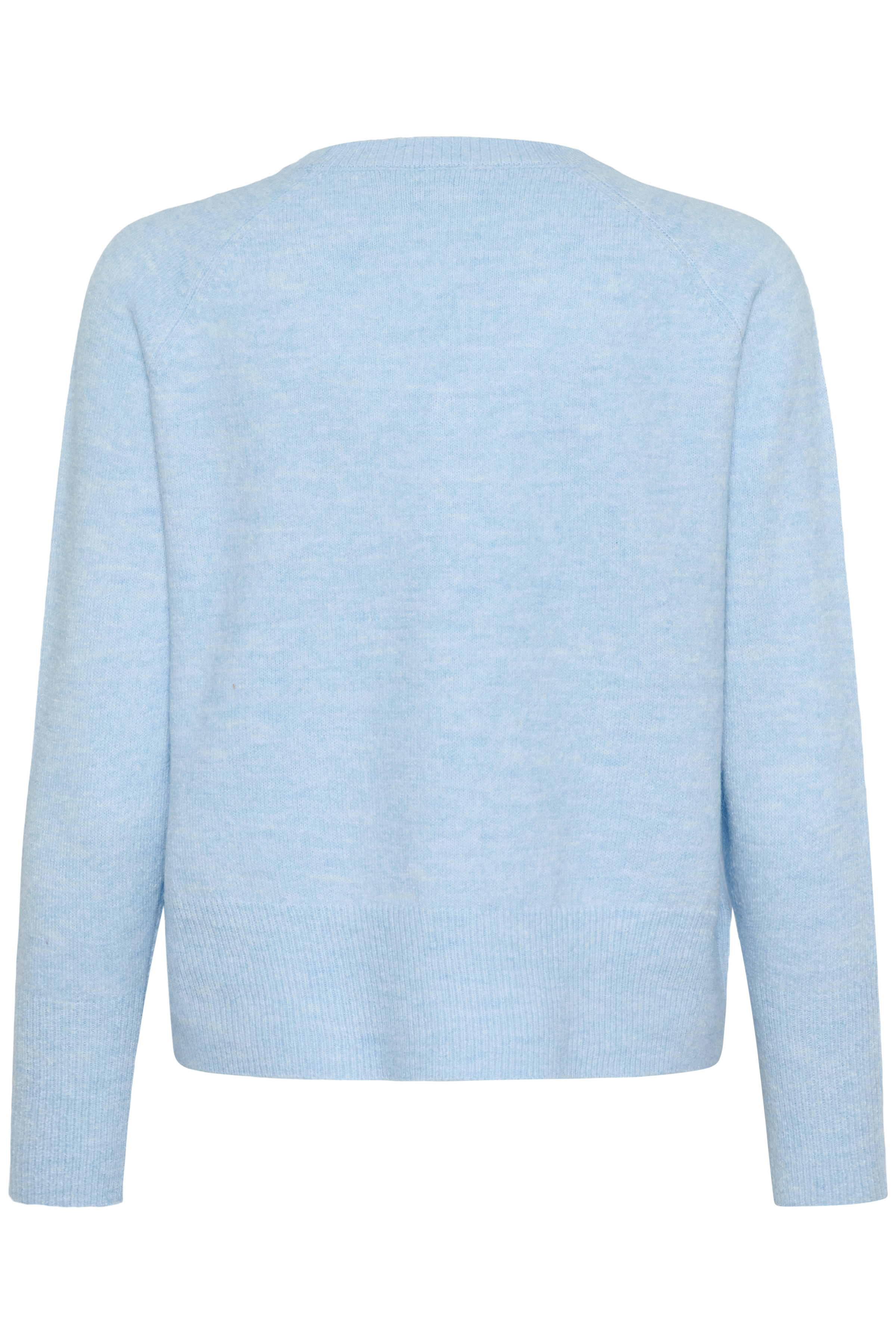 KAniel V-neck PulloverPowder Blue Melange StickadTröja - 6