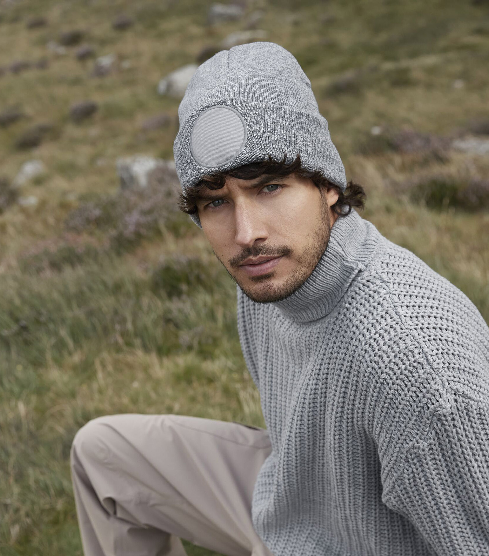 Beechfield Circular Patch Beanie – dubbelstickad mössa för profilering - 11