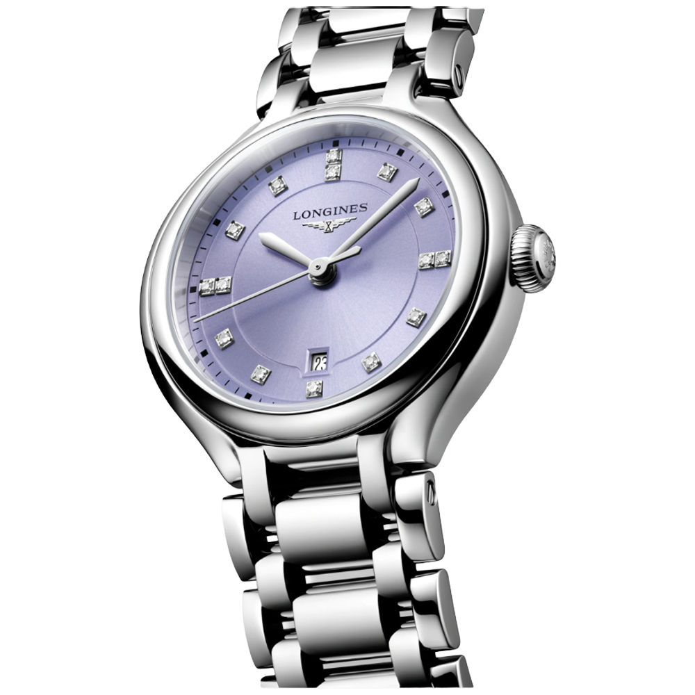 L8.142.4.07.6 Longines Primaluna 30 lavendel med diamant index