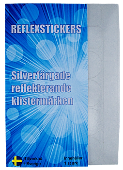 Reflexstickers : Ark med silverfärgade reflekterande klistermärken