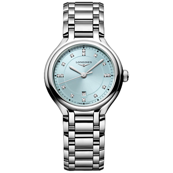 L8.142.4.97.6 Longines Primaluna 30 mintblå med diamant index