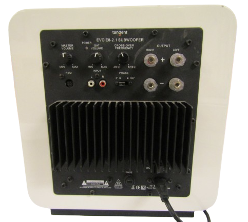 Tangent Evo E8 subwoofer i högglansvitt.  - 2