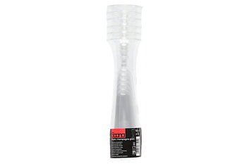 Champagneglas, plast, transparent 18 cl 6 st