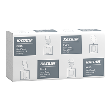 Katrin Plus W-vikt Pappershandduk L 2-Lagers, Handy Pack