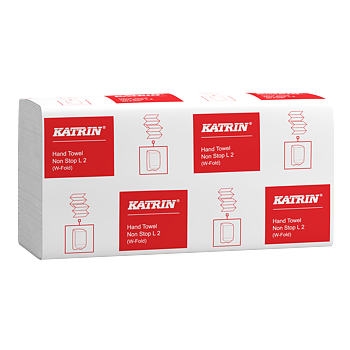 Katrin W-vikt Pappershandduk L 2-Lagers, Handy Pack