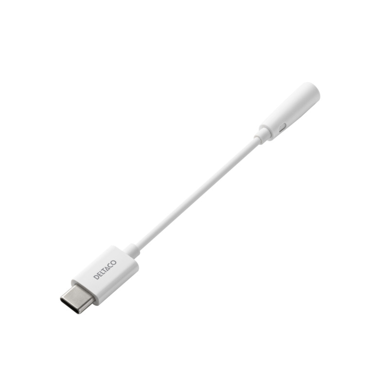 DELTACO USB-C till 3,5 mm adapter, stereo, aktiv, 11 cm - 3