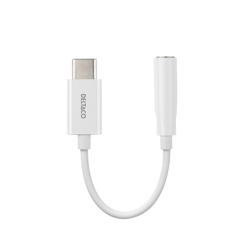 DELTACO USB-C till 3,5 mm adapter, stereo, aktiv, 11 cm - 2