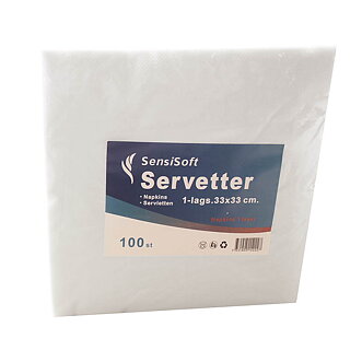 Servetter 33 x33 cm. Vita 100-pack