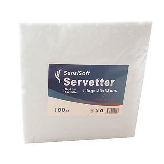 Servetter 33 x33 cm. Vita 100-pack