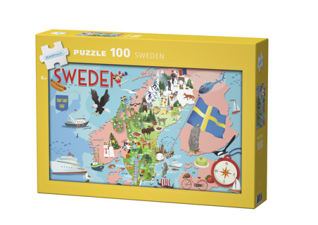 Pussel 100 bitar Sverigekartan