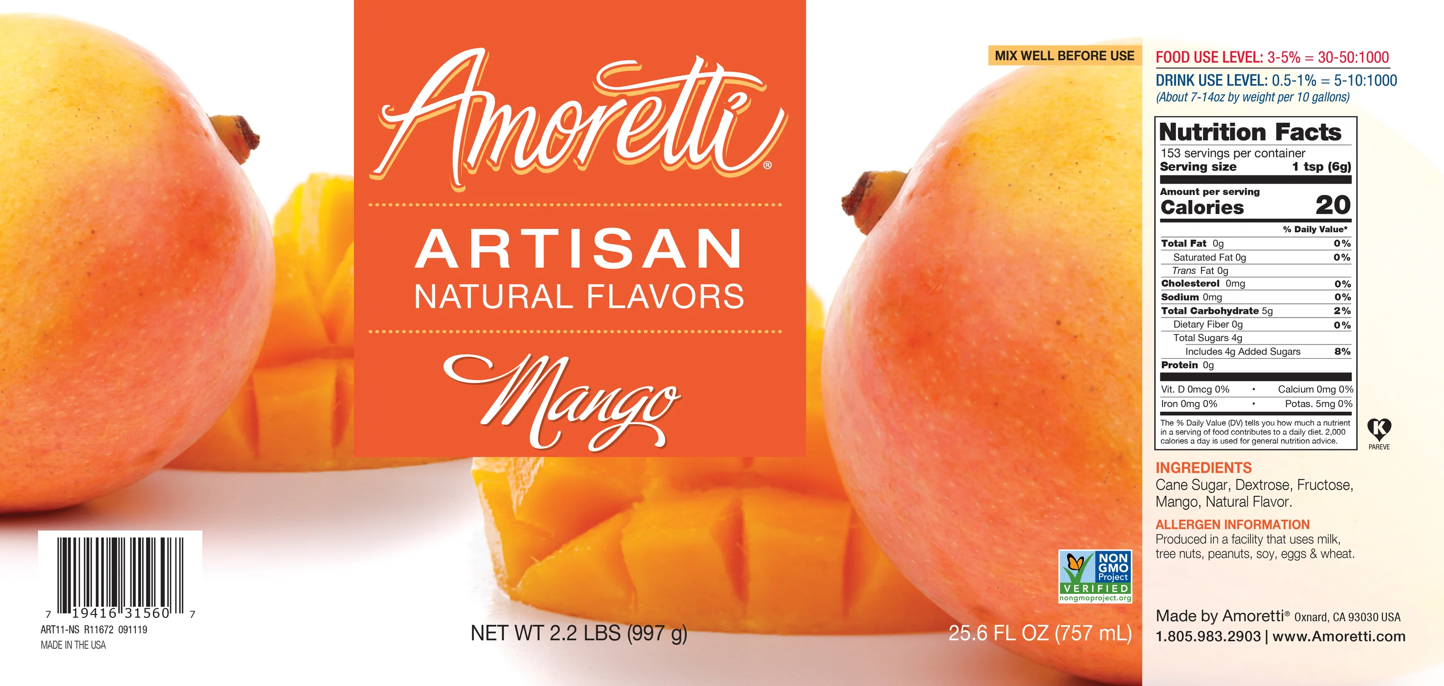 Mango, Amoretti Artisan, 226 g - 2