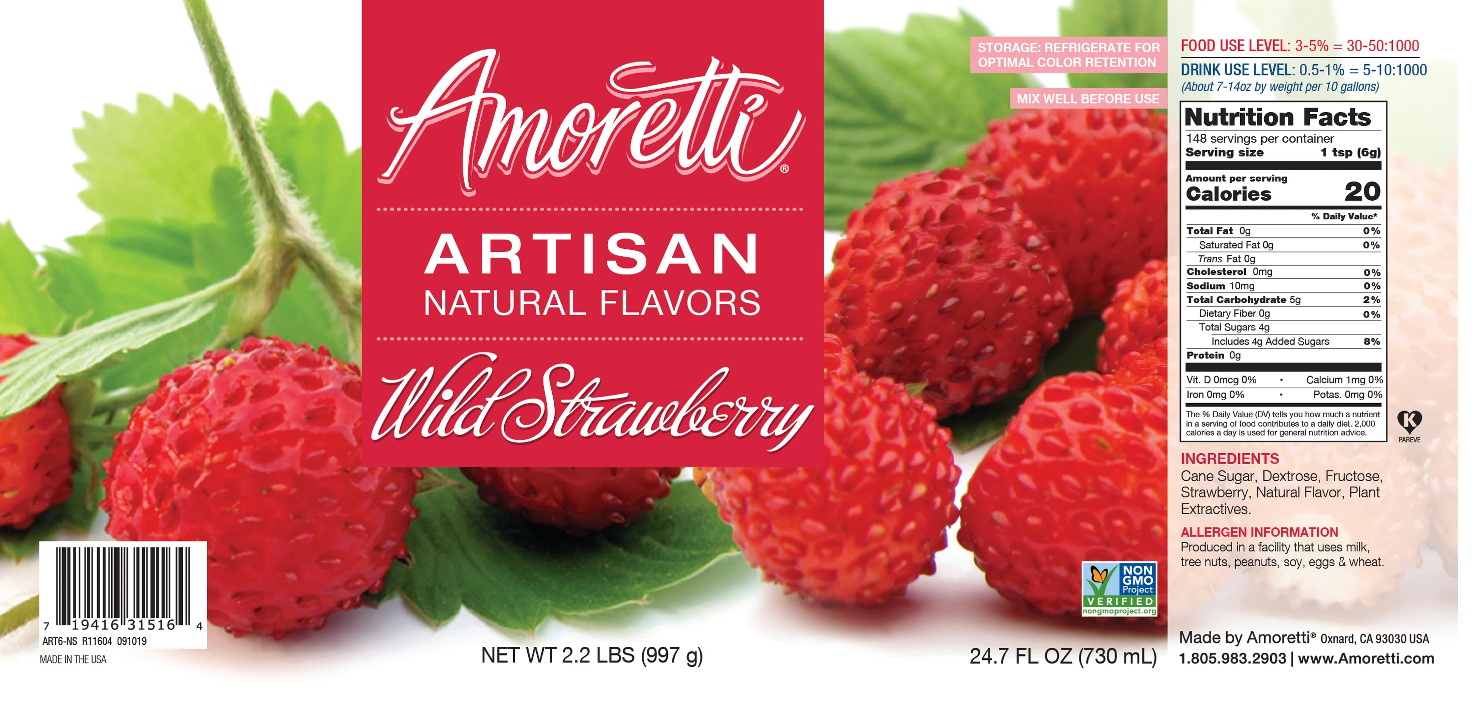 Wild Strawberry, Amoretti Artisan, 226 g - 2