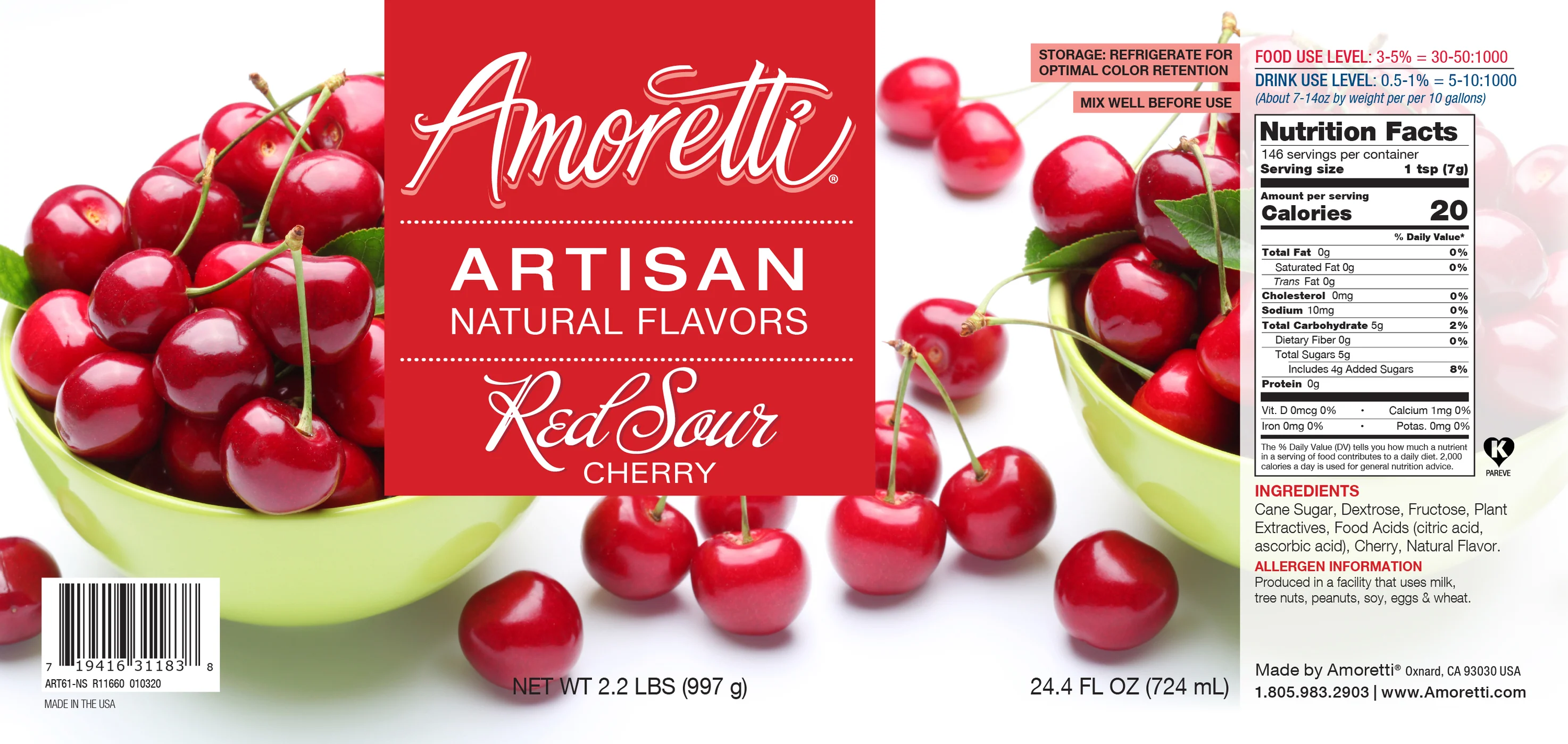 Sour Cherry, Amoretti Artisan, 226 g - 2