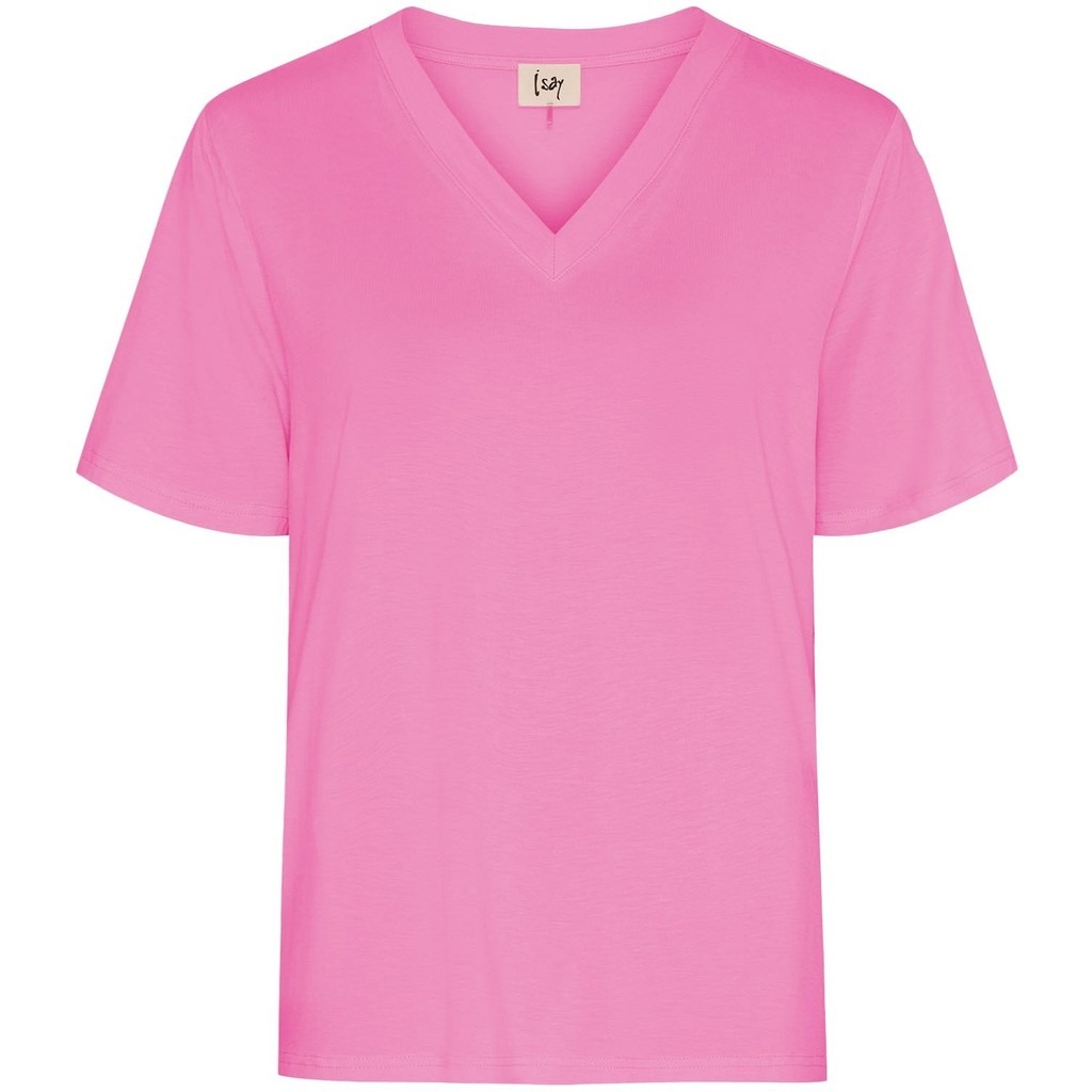 Gritt V-Neck T-Shirt - Hot Pink - Isay