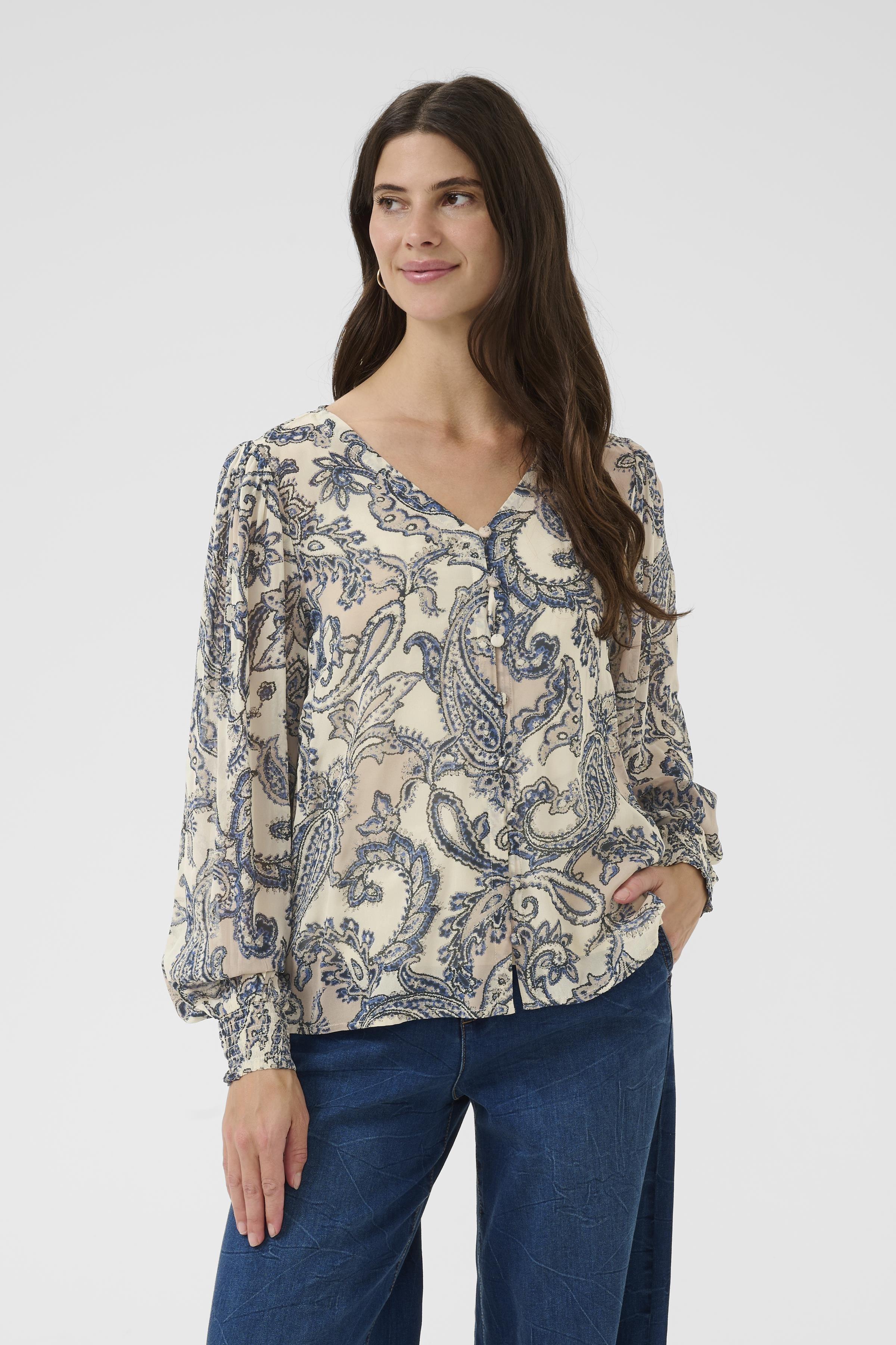 CRBea Blouse Cafe Paisley Print Blåmönstrad Blus