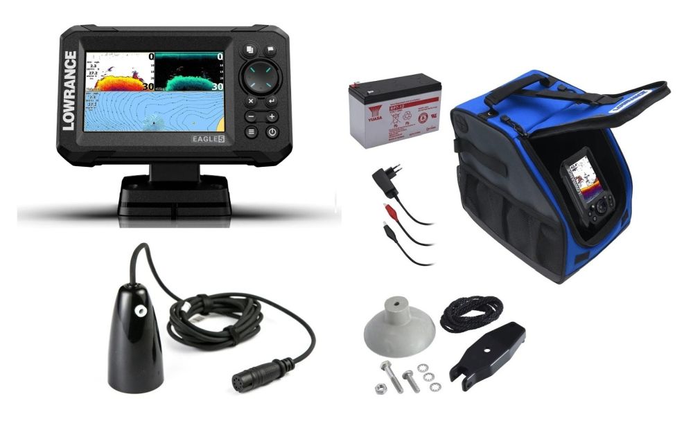 Ekolod Lowrance Eagle 5 SplitShot HD, All Season Kit (Vinter/Sommar Kit)