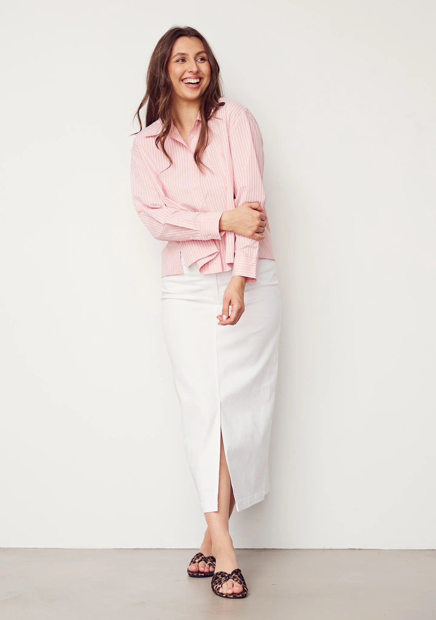 Bellis Striped Shirt - Light Rose Stripe - Isay - 6