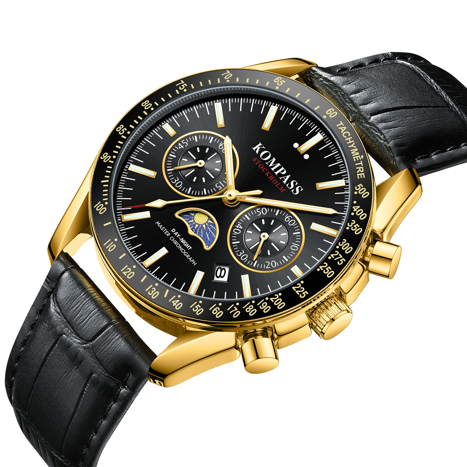 Kompass Day-Night Master Chronograph Gold Black - 2