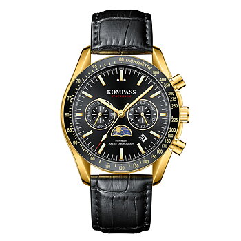 Kompass Day-Night Master Chronograph Gold Black
