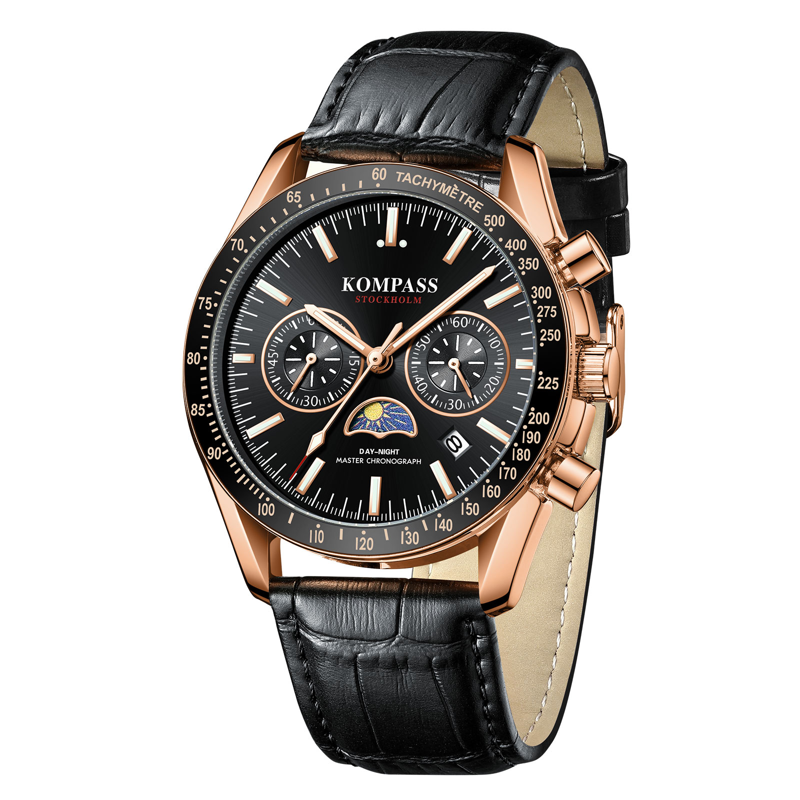Kompass Day-Night Master Chronograph Rose Gold Black - 3