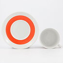 Coffee Cup with Orange Flower Decor from Rörstrand 9,5 cm (Palma Röd 1960s)   [Sample Images]