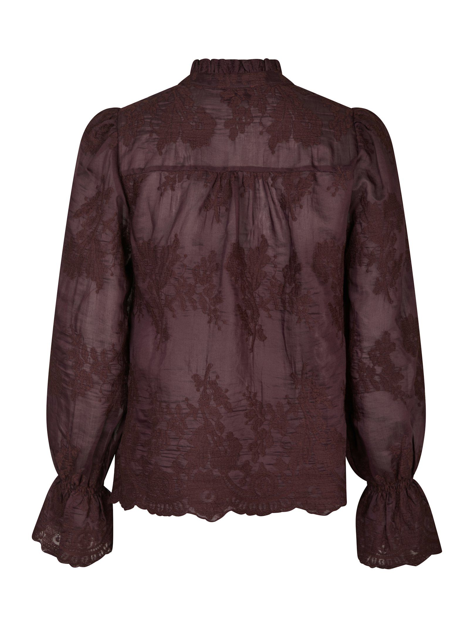 Neo Noir  - Amara Big Embroidery Blouse Burgundy - 8