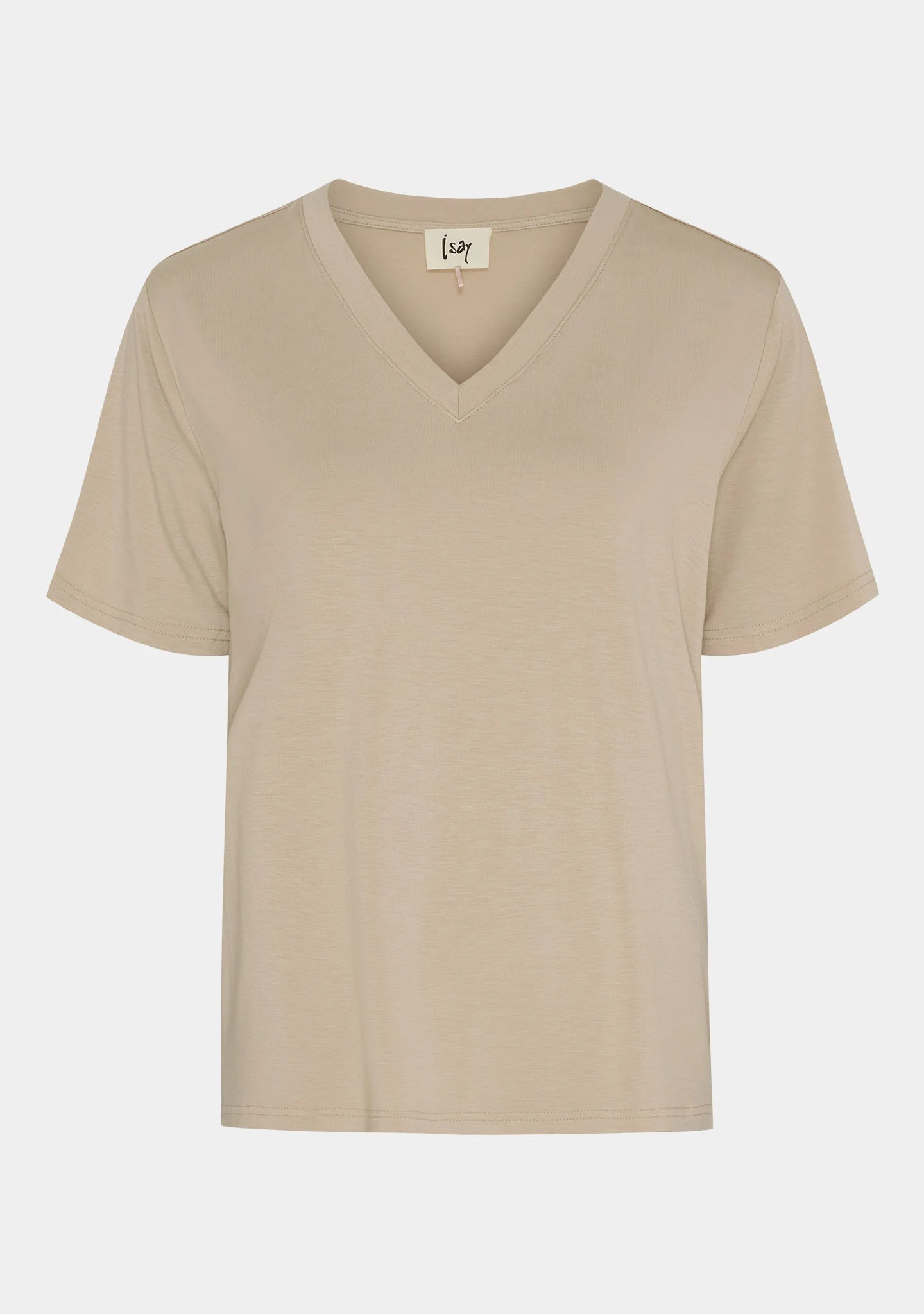 Gritt V-Neck T-Shirt - Sand - Isay - 4
