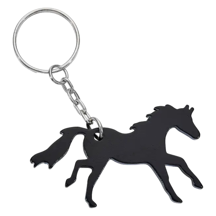 Key Ring AWST Intl Galloping Horse Black