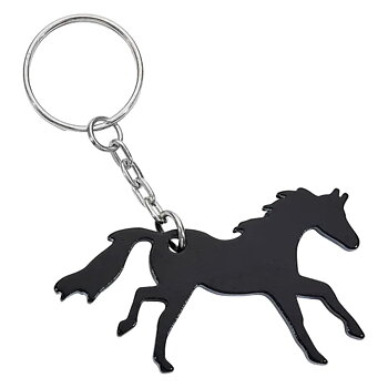Key Ring AWST Intl Galloping Horse Black