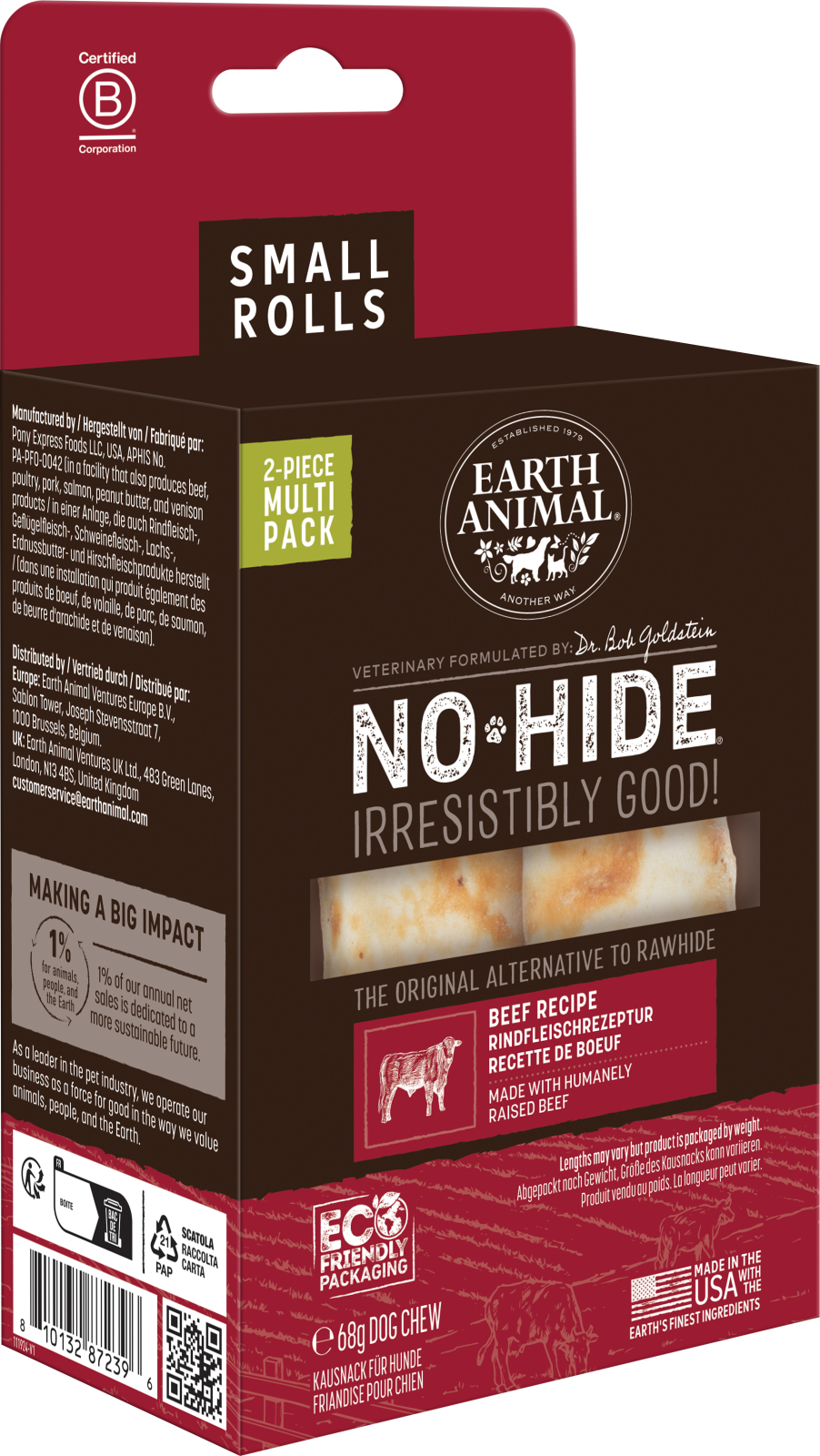 Earth Animal No-Hide Tuggben 2-Pack - Nöt (S)