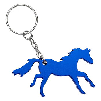 Key Ring AWST Intl Galloping Horse Blue