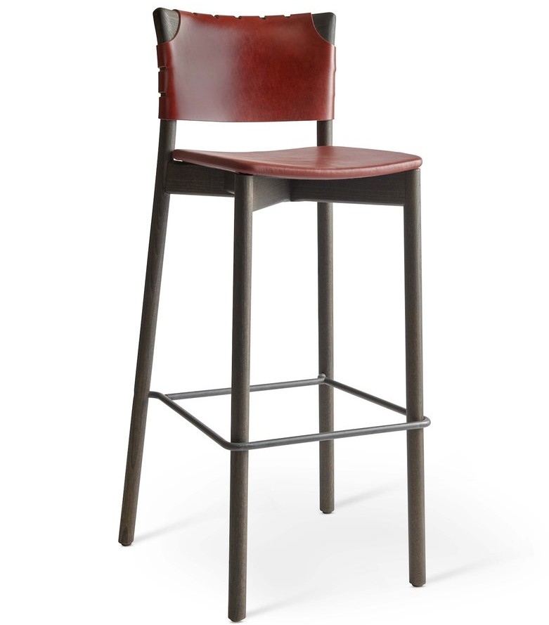  Barstol Gemla Nordic Vitoljad Bok, Rygg /Sits Cognac