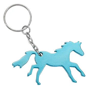 Key Ring AWST Intl Galloping Horse Turquoise