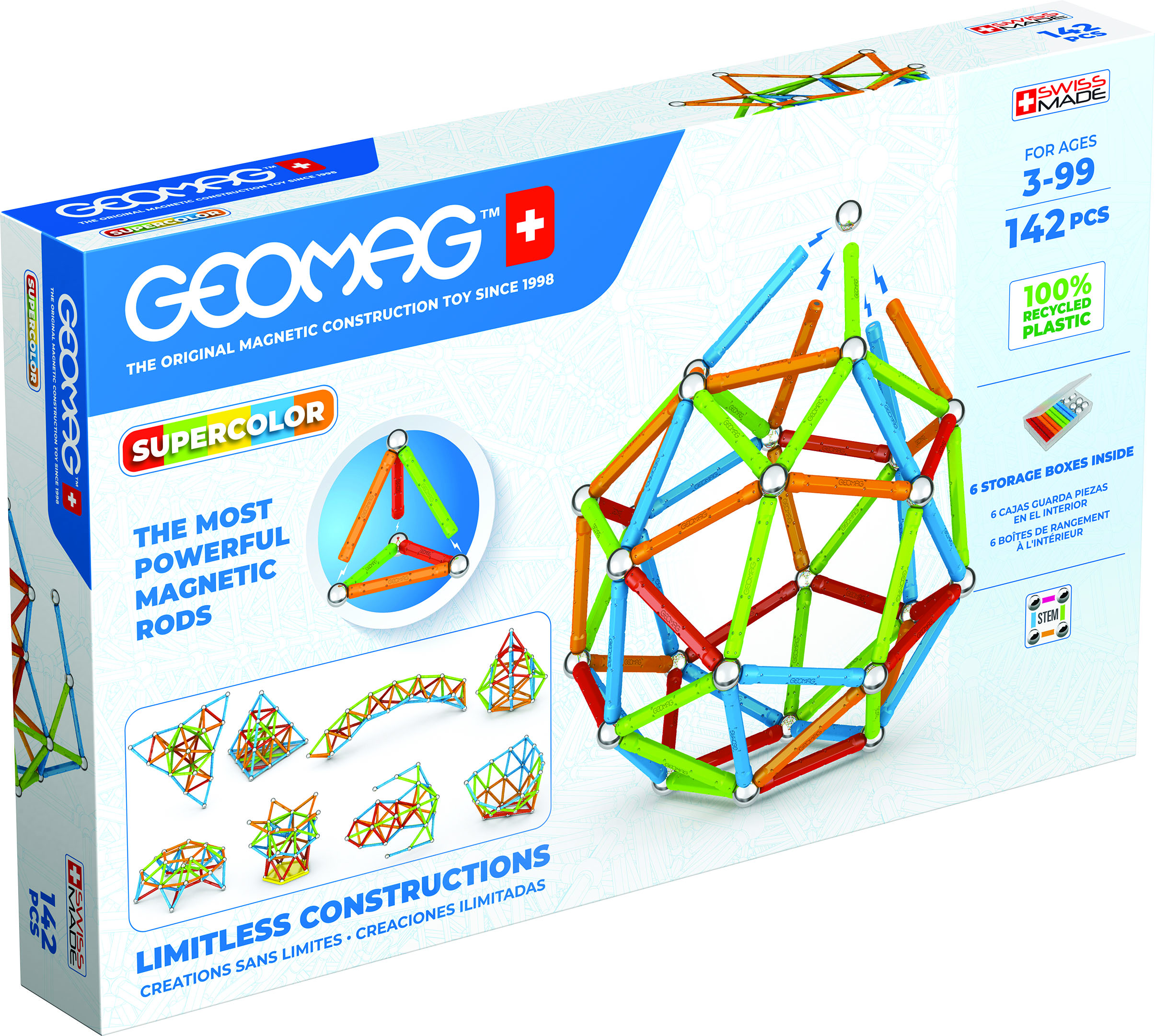 Geomag Supercolor Recycled 142  Pieces