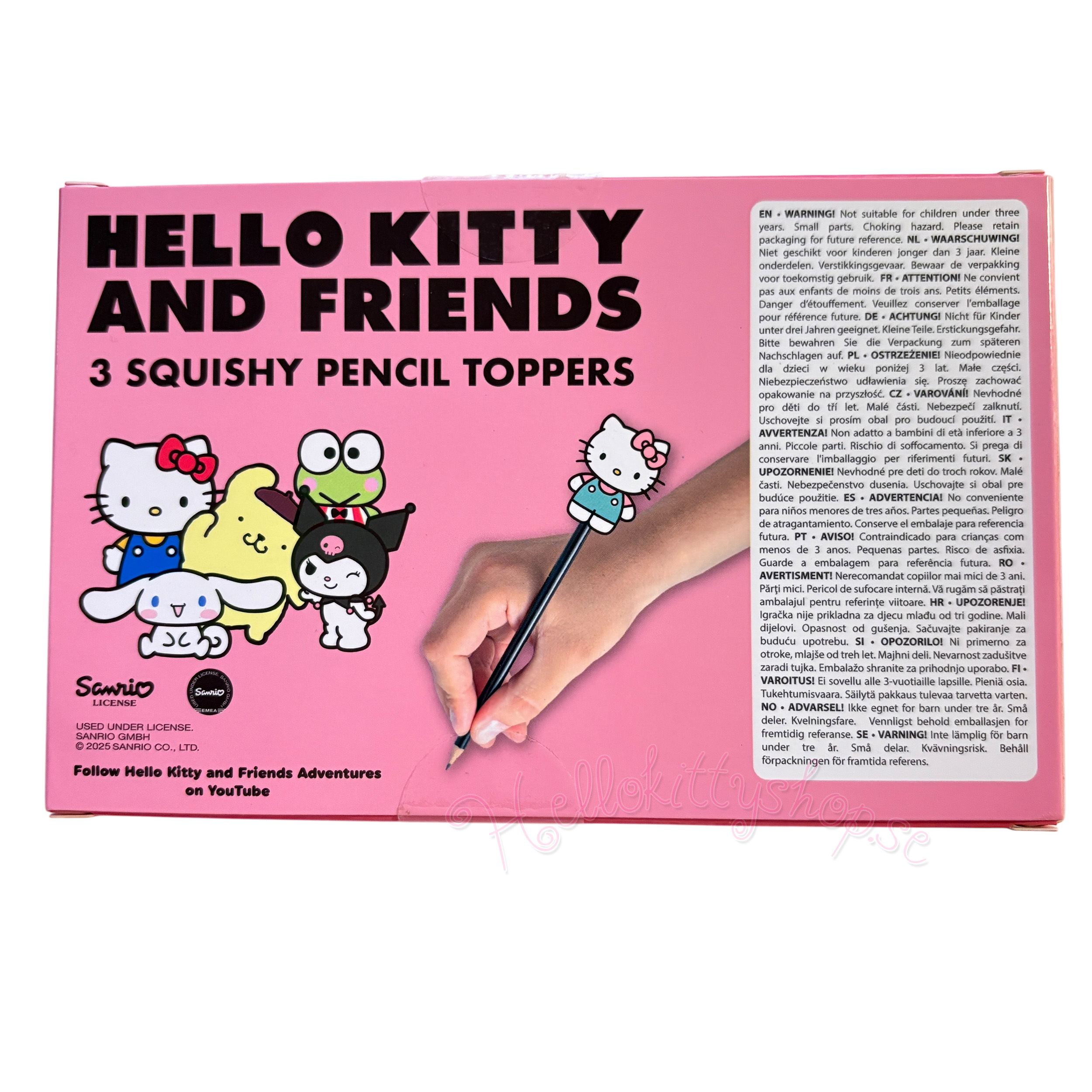 Hello Kitty And Friends 3D Squishy Figurer 3-Pack med Hello Kitty & Kuromi - 8