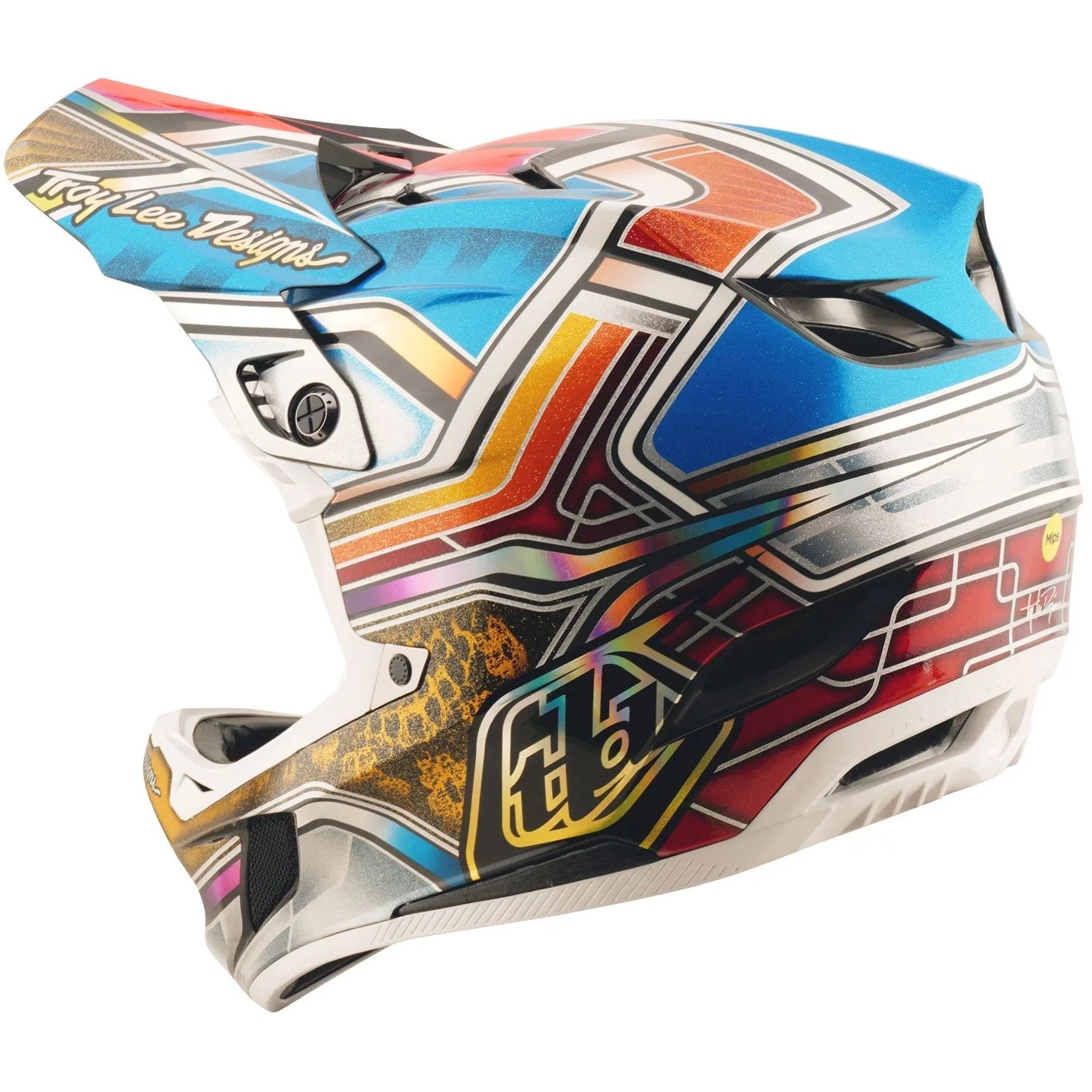 Troy Lee Designs D4 Carbon MIPS Helmet - Lowrider Blue Size XS - 3