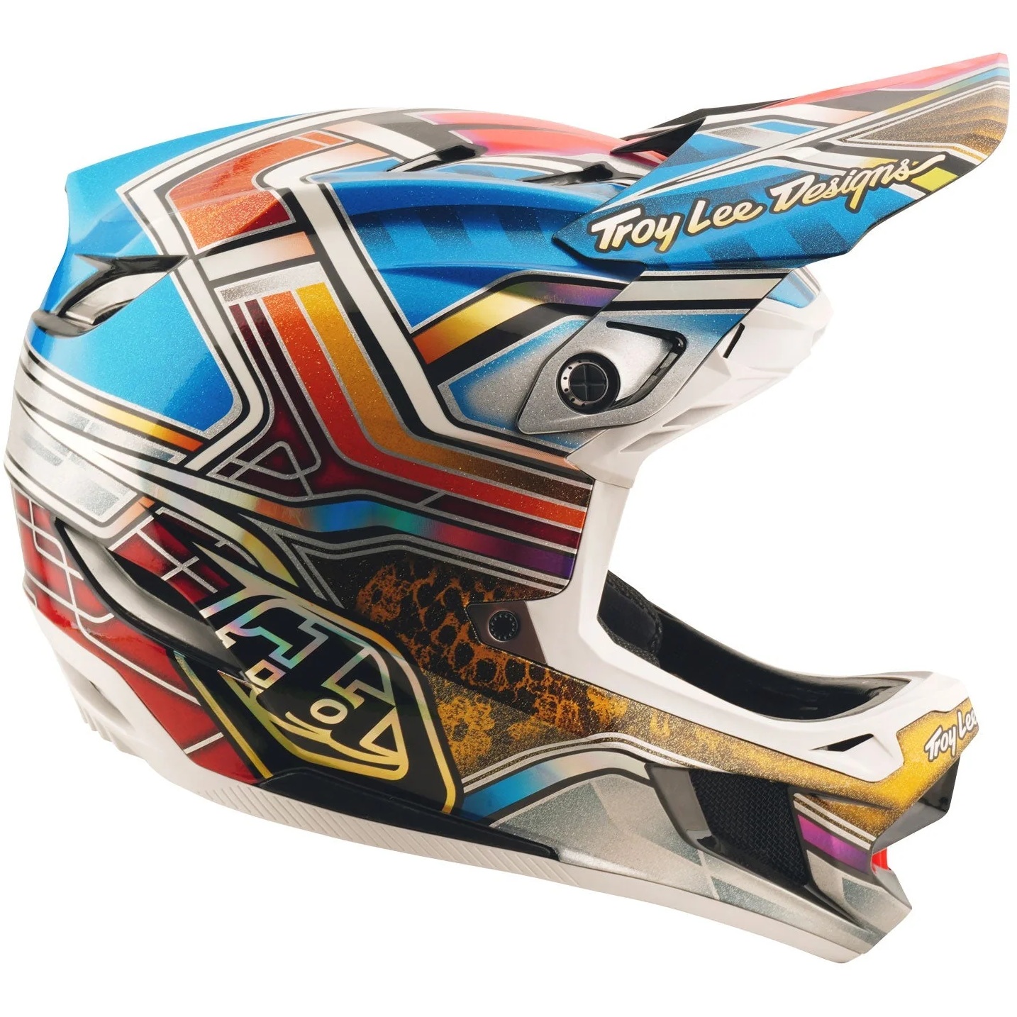 Troy Lee Designs D4 Carbon MIPS Helmet - Lowrider Blue Size XS - 4