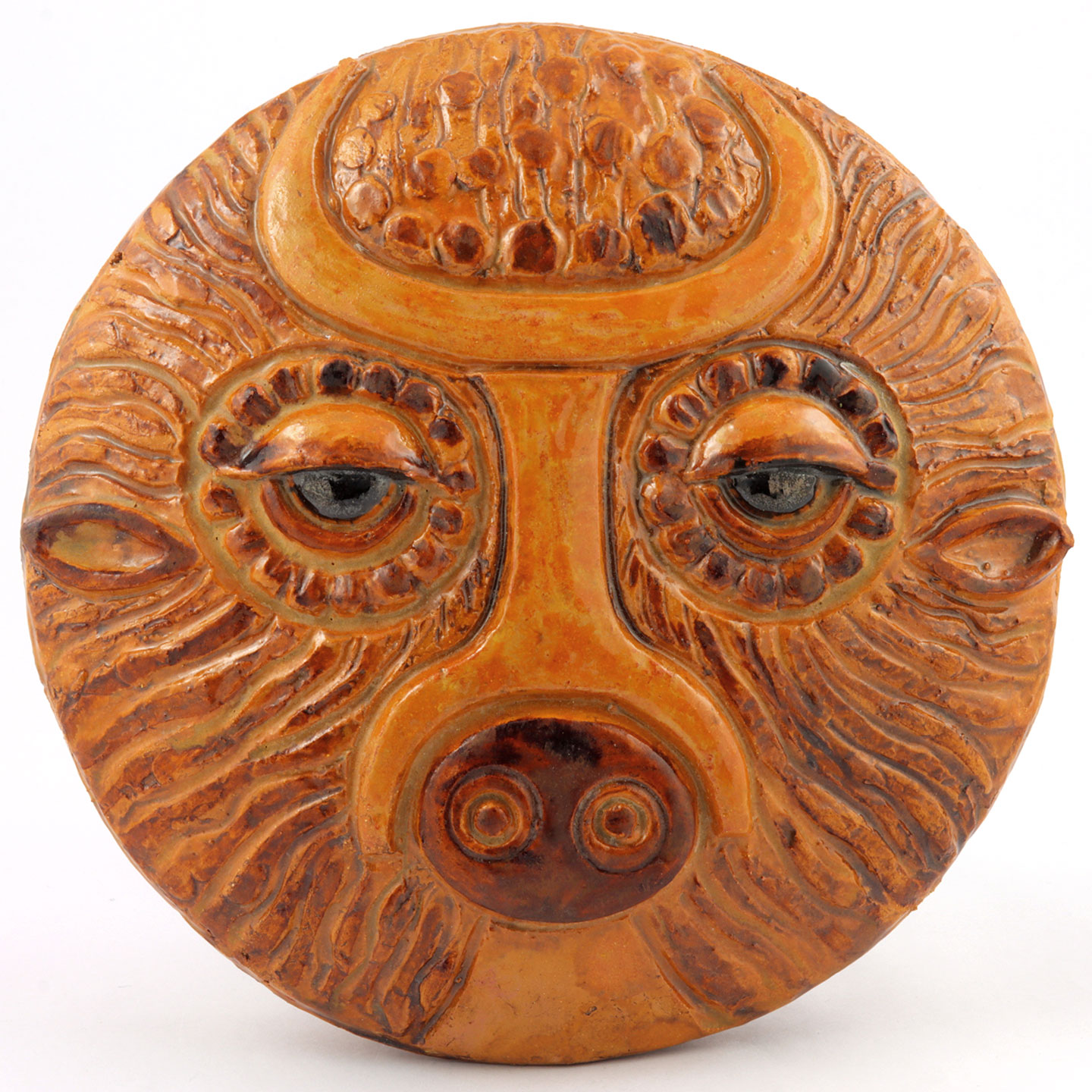 Lars Bergsten (Zodiac 1960s) Wall Plaque with Taurus Motif 22 cm