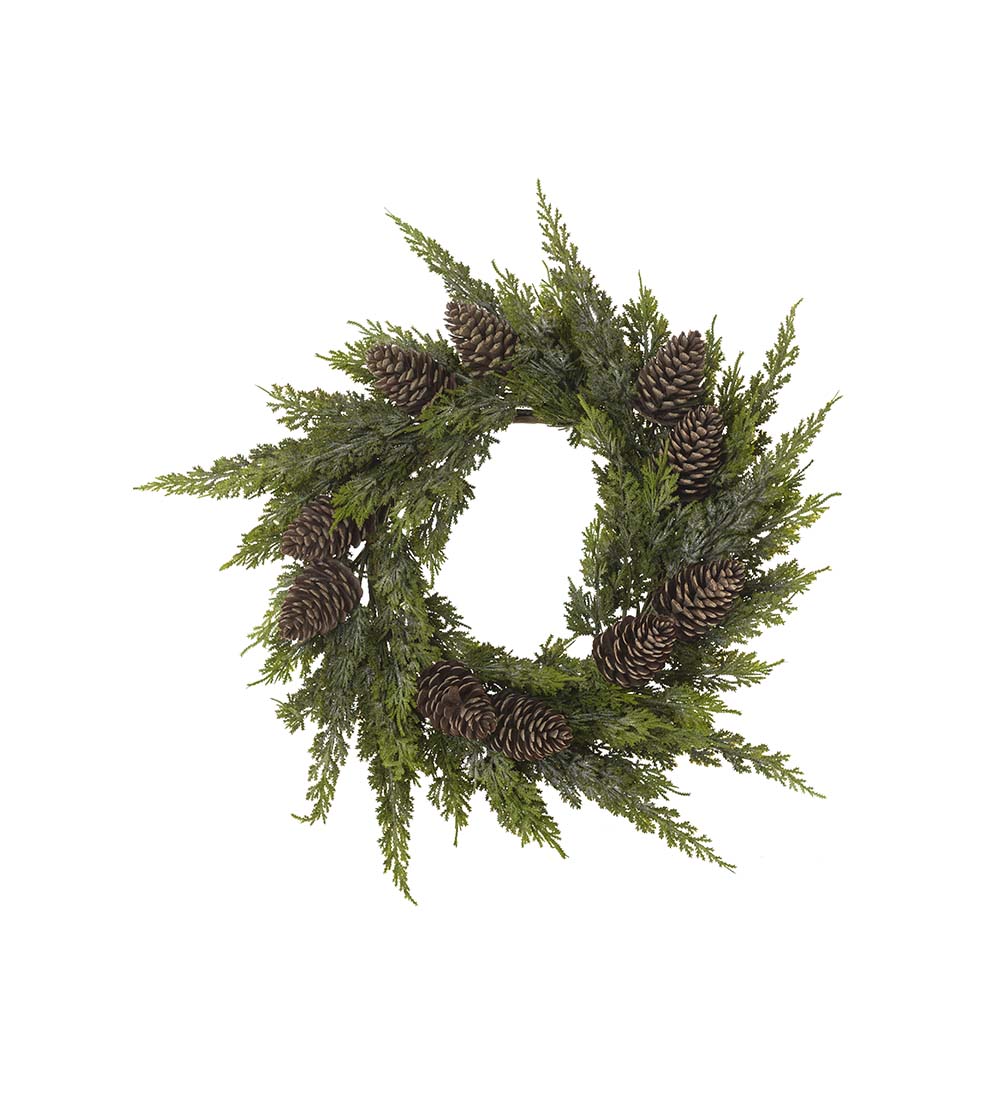 Cypress Krans med kottar -  Grön/Brun Ø 50 cm