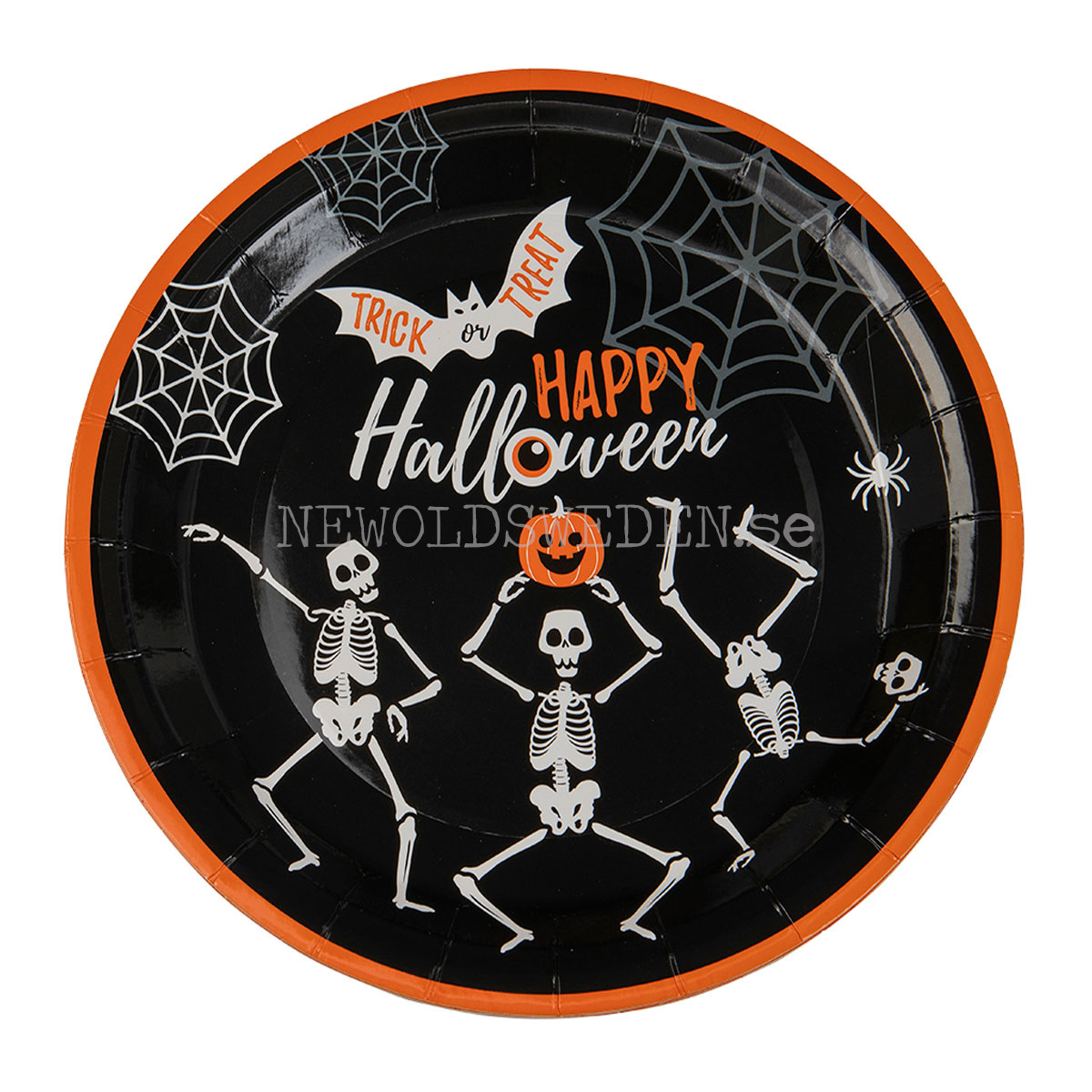 SKELETON Papperstallrikar 23 cm - 8-pack - 89