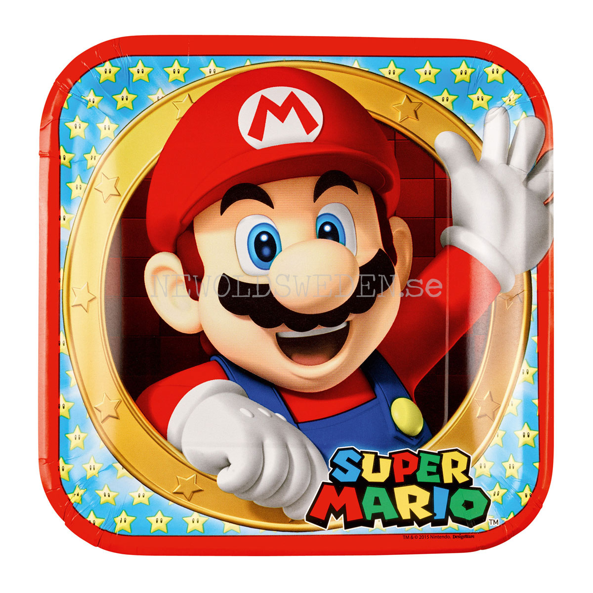 SUPER MARIO Papperstallrikar 23 x 23 cm - 8-pack - 89