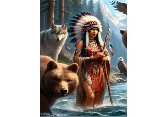 Indian Women Hunter, Noessa Diamond Painting